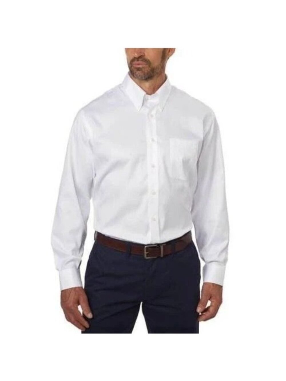 NWOT Kirkland Signature Men's 18-34 White Traditional Fit Dress Shirt